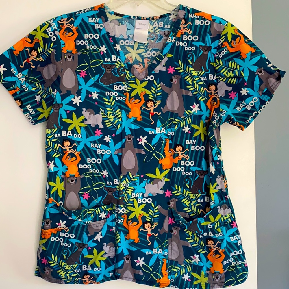 Disney Jungle Book themed scrub top